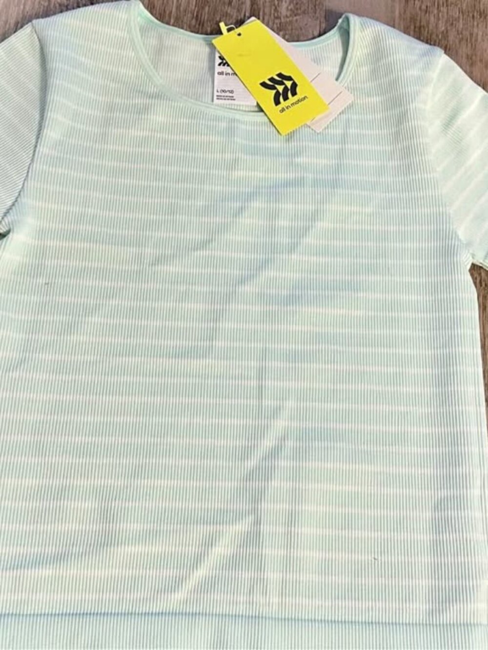 All in Motion Girls' Size L (10/12) Ribbed Short Sleeve T-Shirt